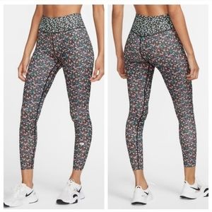 Nike One Drift 7/8 Tights Floral Leggings  2X T2